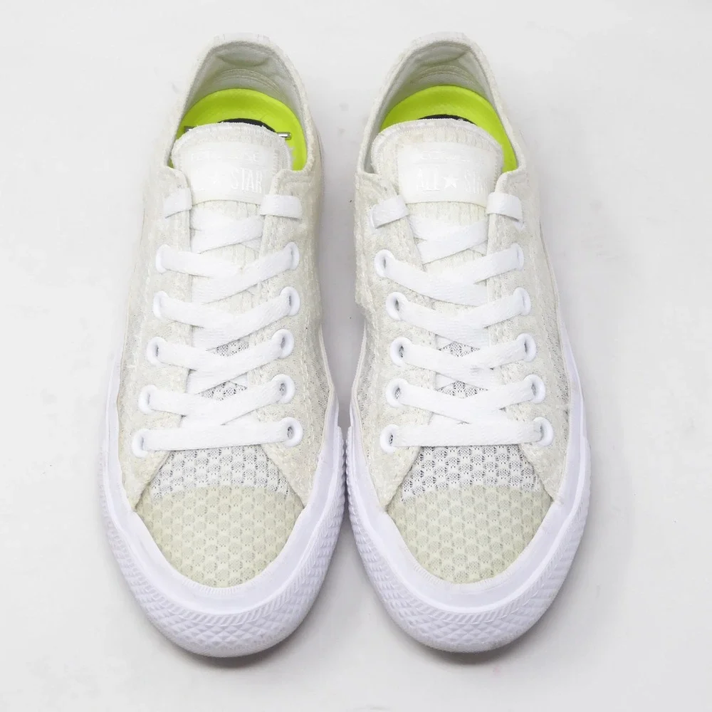 Converse Women Festival Knit Shoes Sneakers White Chuck Taylor II Mesh Low Top 7 - Picture 3 of 10